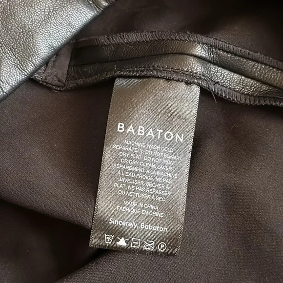 Aritzia Babaton Black Faux Leather Mini Skirt 4 - Picture 7 of 8